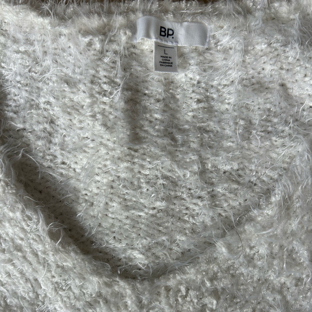 Nordstrom BP Cozy and so soft White Sweater size L - Picture 2 of 4